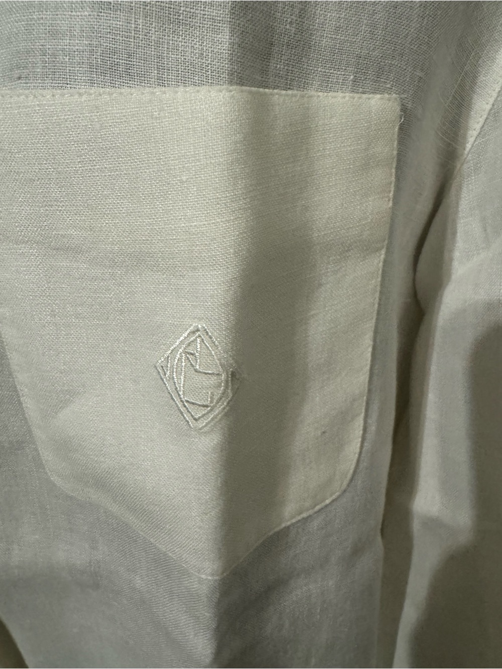 Ralph Lauren Cream Women's Dress Shirt (Label Visible)